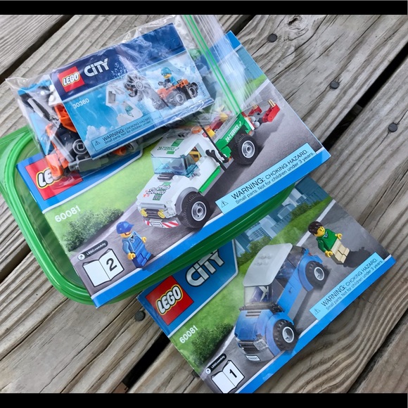 100% COMPLETE Lot 2 LEGO City Vehicles 60081 Tow Truck Town Sets 30360 Ice Saw - Picture 10 of 10